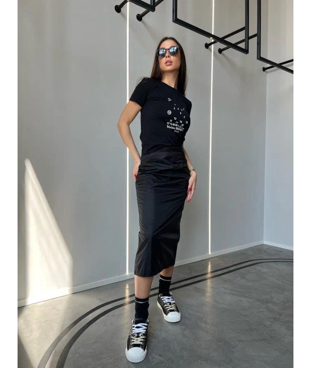 MAISON MARGIELA Черная полиамидовая юбка макси, фото 2