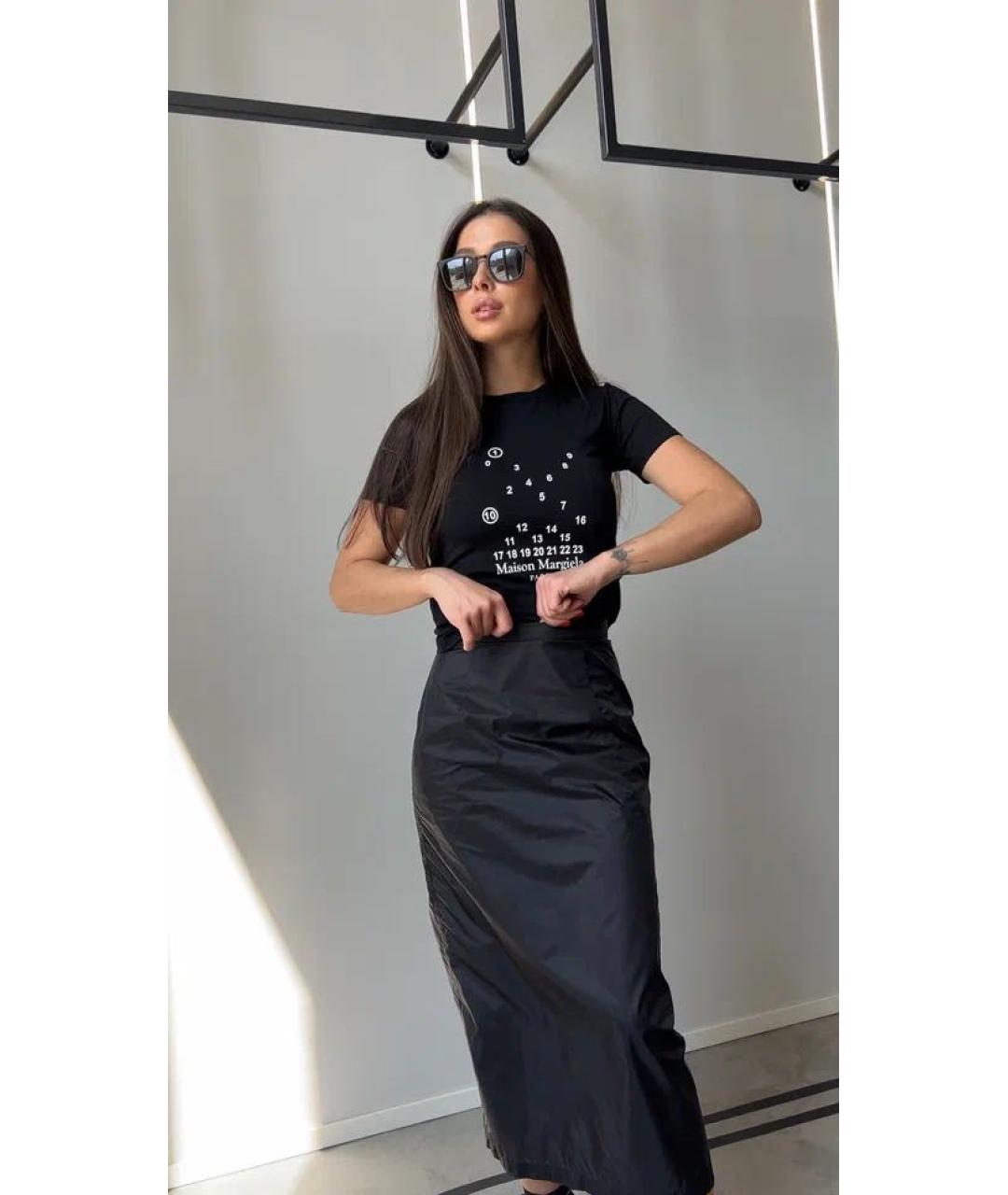 MAISON MARGIELA Черная полиамидовая юбка макси, фото 3