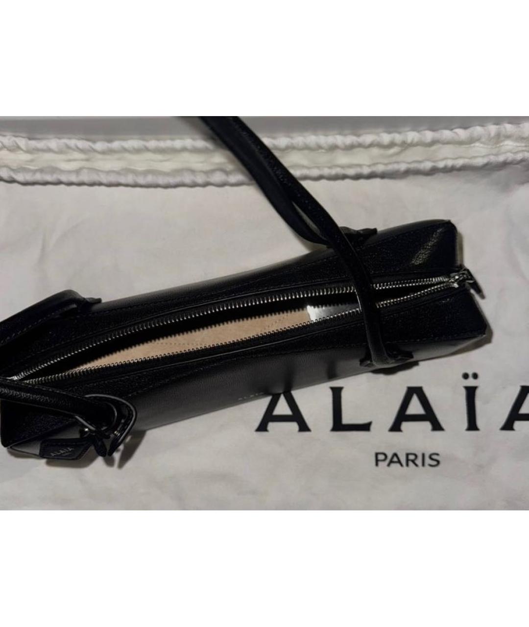 ALAIA Черная кожаная сумка через плечо, фото 4