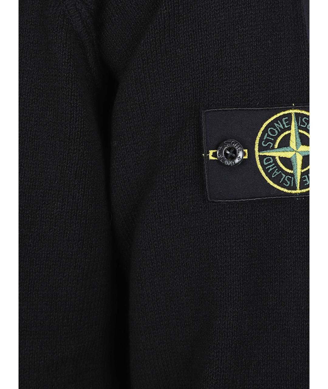 STONE ISLAND Черный хлопковый джемпер / свитер, фото 2
