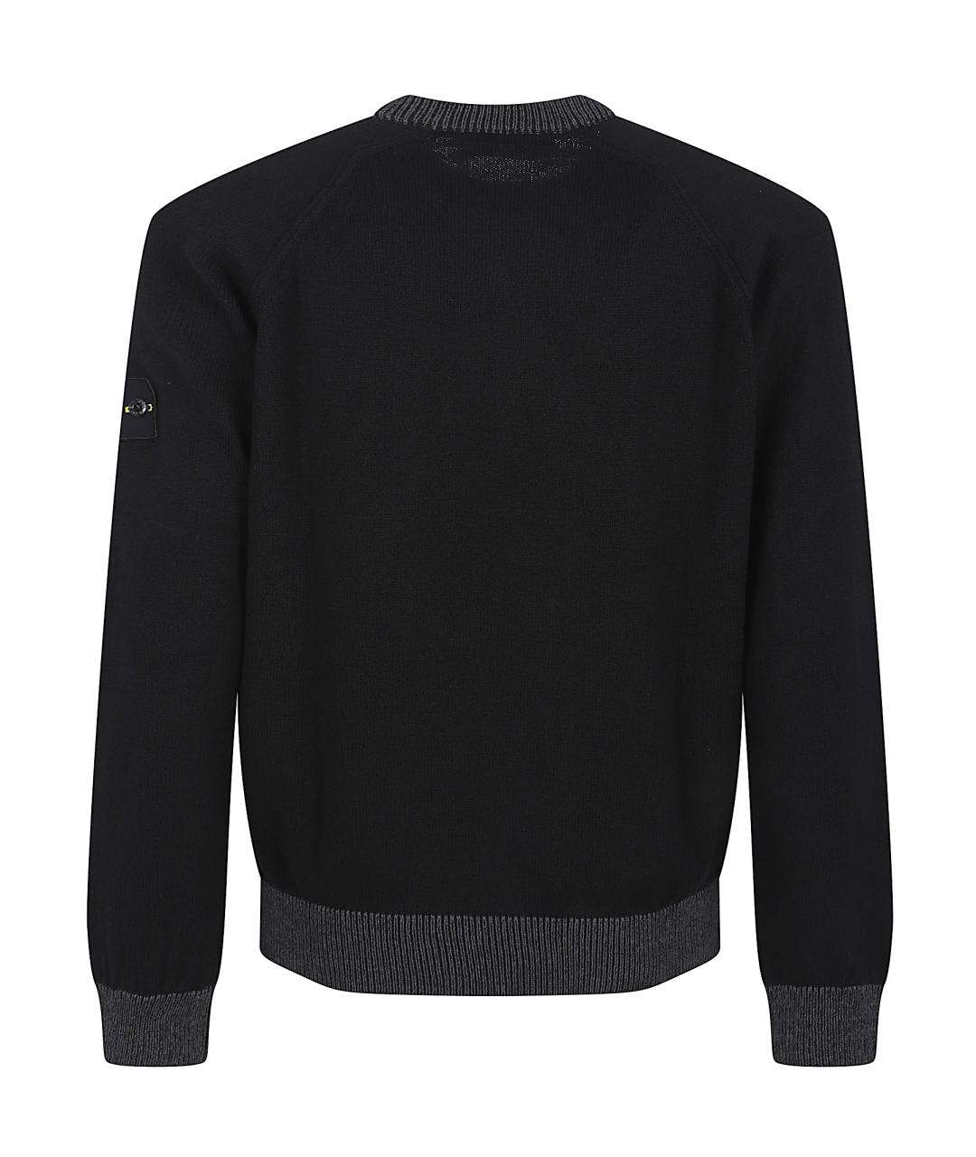 STONE ISLAND Черный хлопковый джемпер / свитер, фото 3