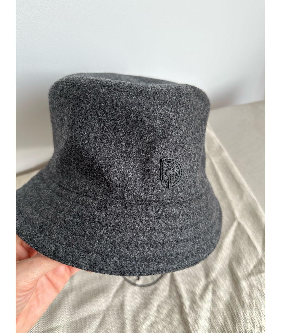 HERMES Серая шерстяная панама, фото 3