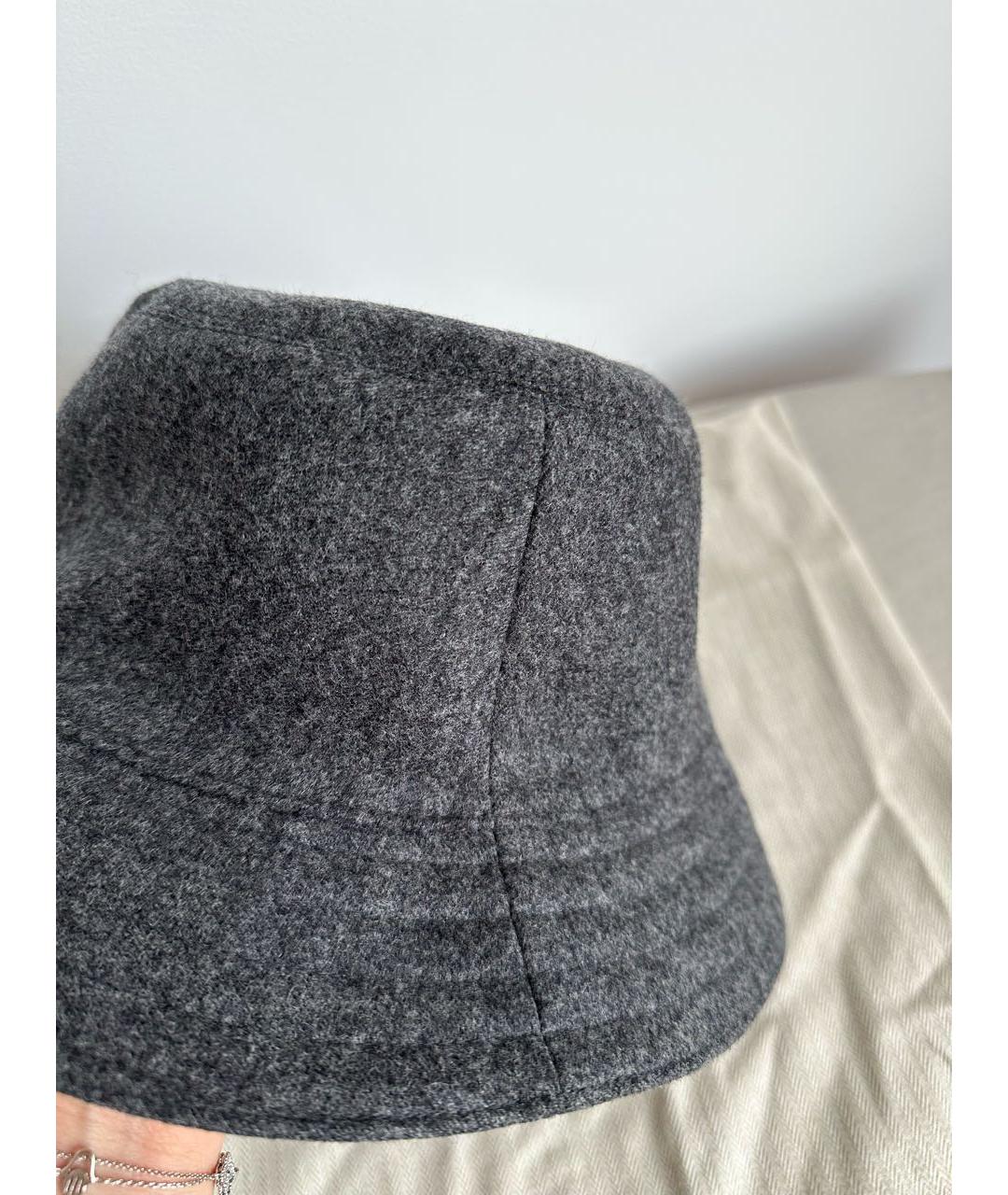 HERMES Серая шерстяная панама, фото 4