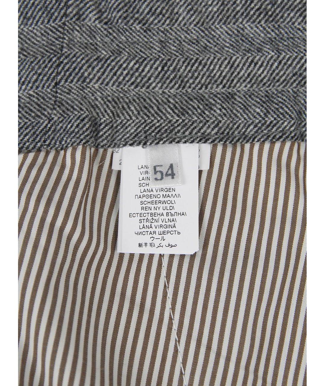 BRUNELLO CUCINELLI Серые шерстяные повседневные брюки, фото 7