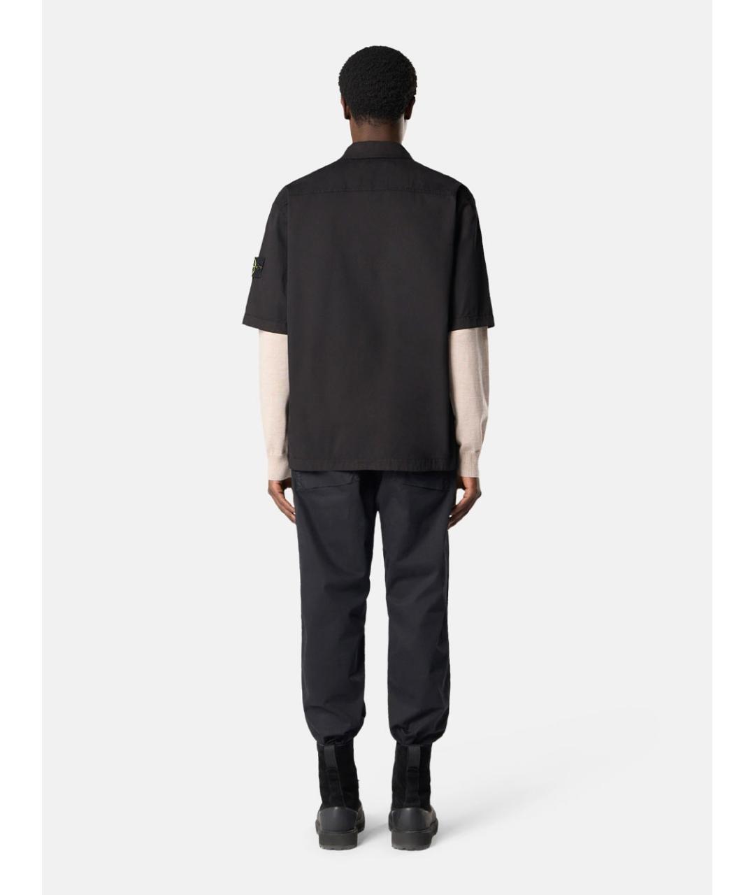 STONE ISLAND Черная хлопковая кэжуал рубашка, фото 3
