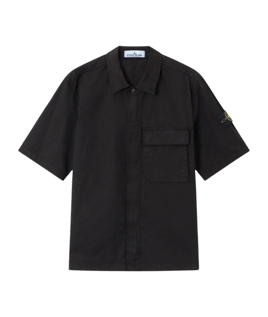 STONE ISLAND Черная хлопковая кэжуал рубашка, фото 1