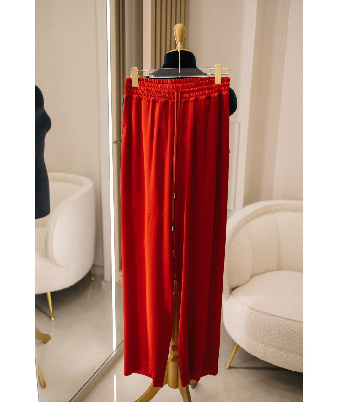 GENTRY PORTOFINO Красные вискозные брюки широкие, фото 4
