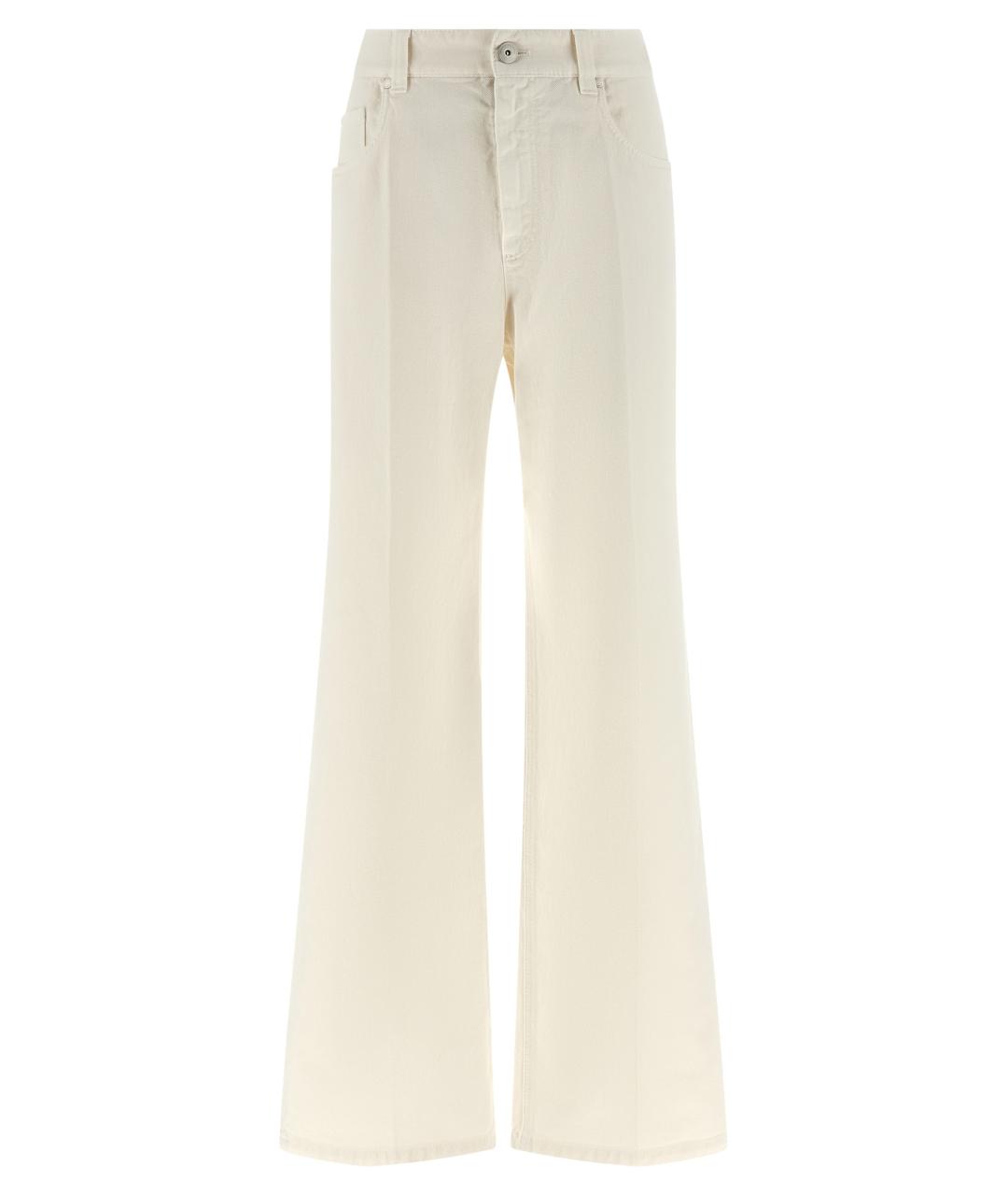 BRUNELLO CUCINELLI Бежевые хлопковые прямые джинсы, фото 1