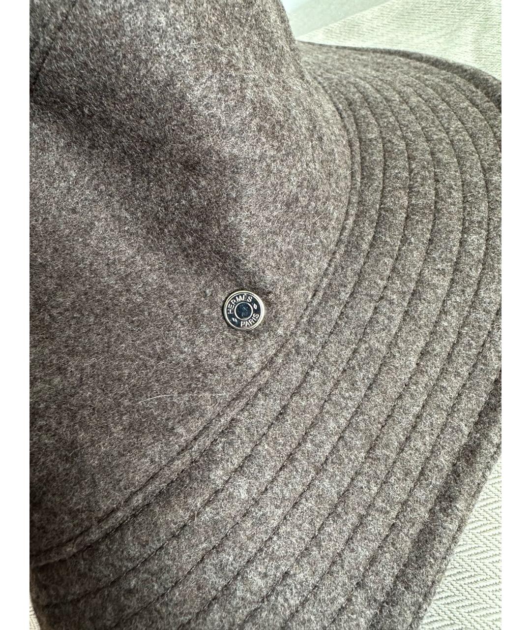 HERMES Коричневая шерстяная панама, фото 2