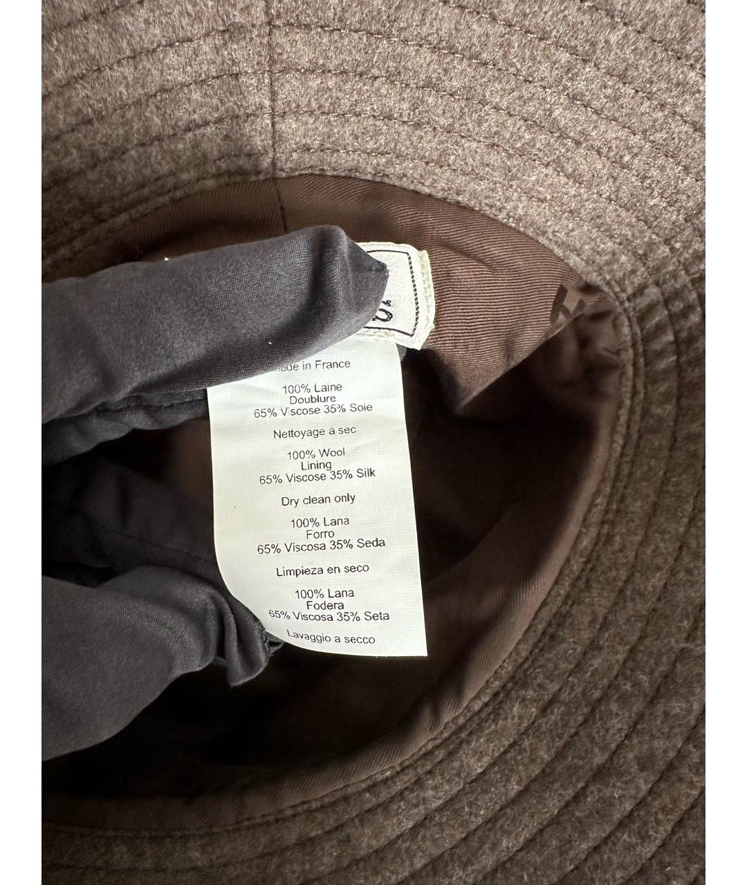 HERMES Коричневая шерстяная панама, фото 6