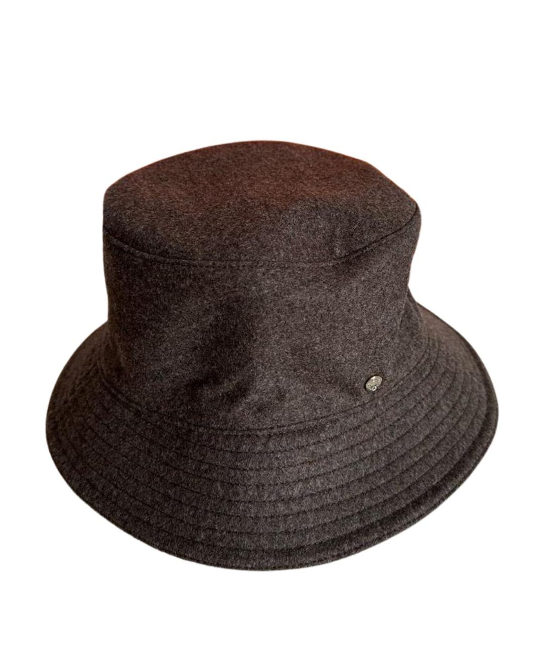 HERMES Коричневая шерстяная панама, фото 1
