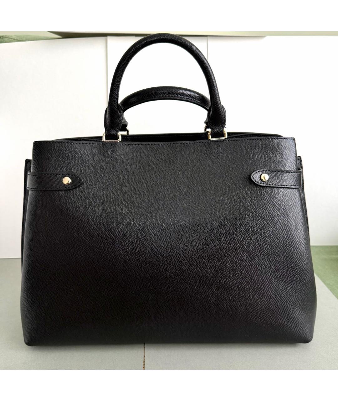 FURLA Черная кожаная сумка с короткими ручками, фото 4