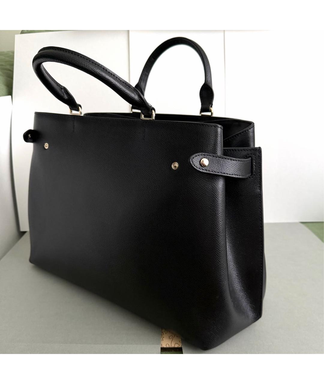 FURLA Черная кожаная сумка с короткими ручками, фото 2