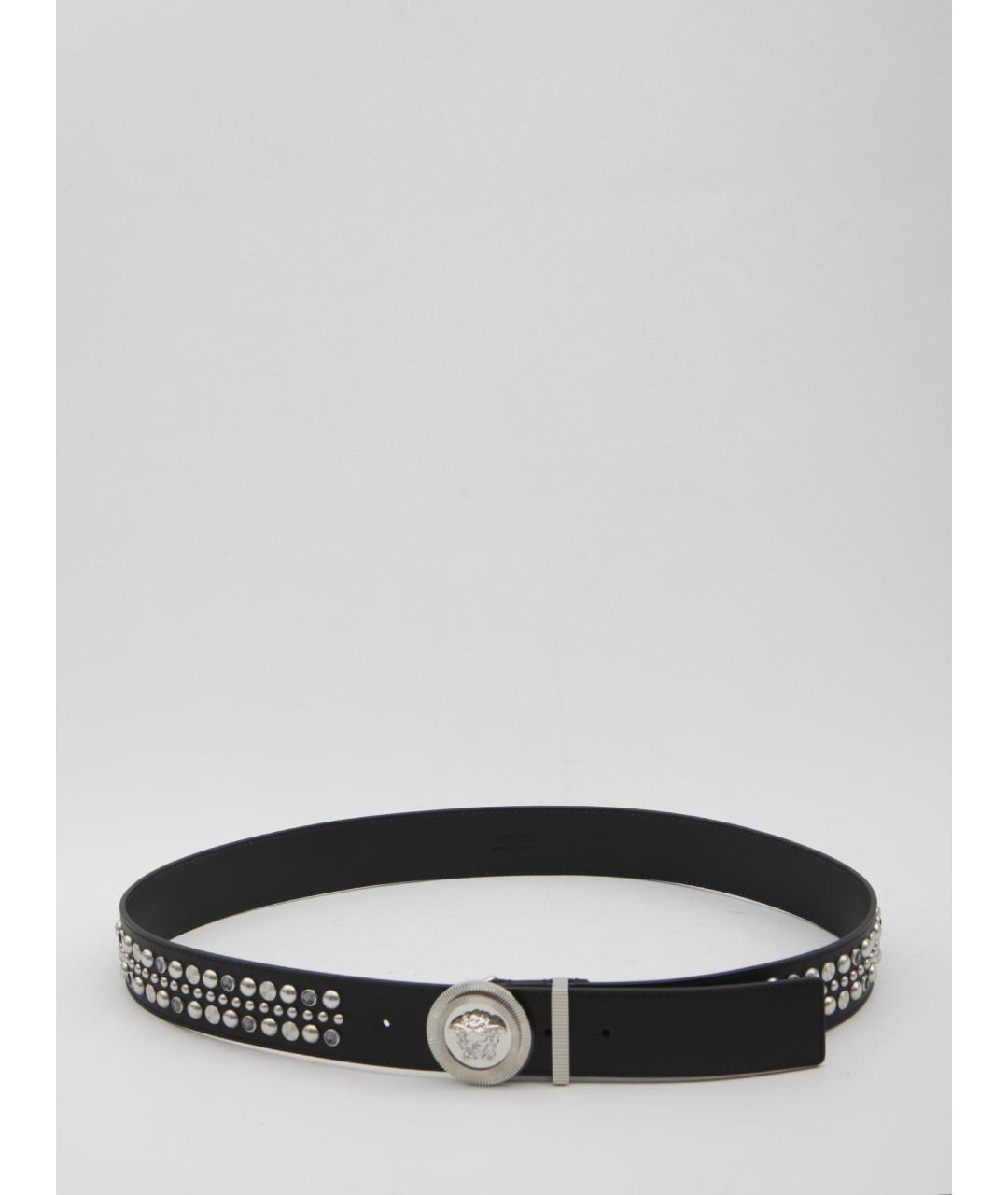 VERSACE Черный кожаный ремень, фото 3