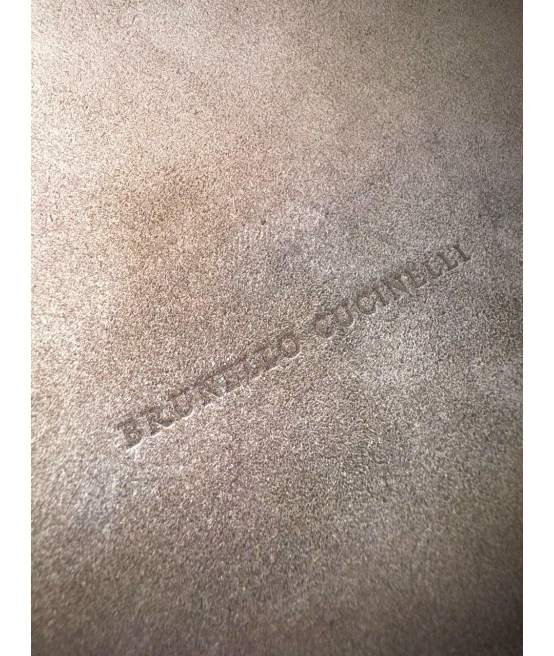BRUNELLO CUCINELLI Бежевая замшевая сумка через плечо, фото 5
