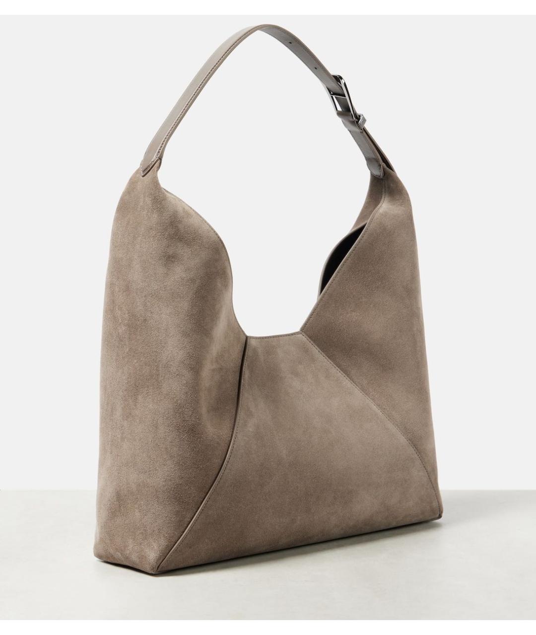 BRUNELLO CUCINELLI Бежевая замшевая сумка через плечо, фото 3