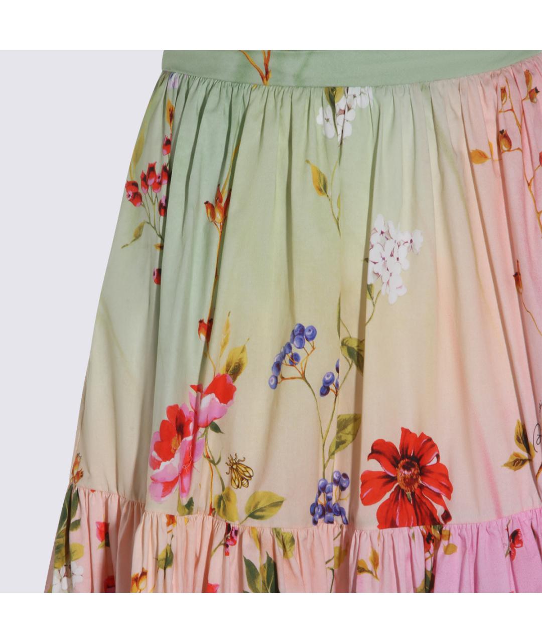 ROBERTO CAVALLI Мульти хлопковая юбка макси, фото 4