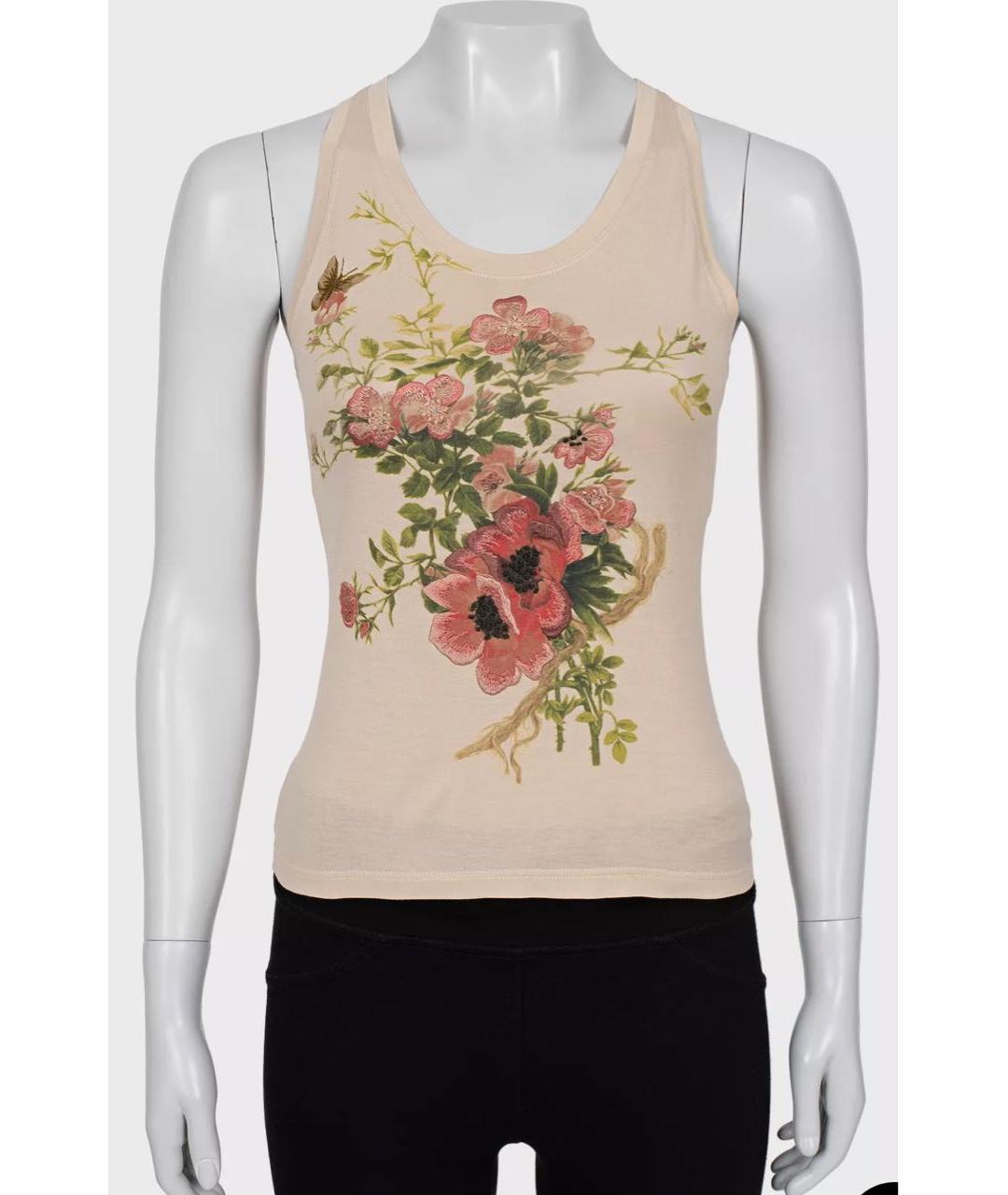 CHRISTIAN DIOR Оранжевая хлопковая майка, фото 5