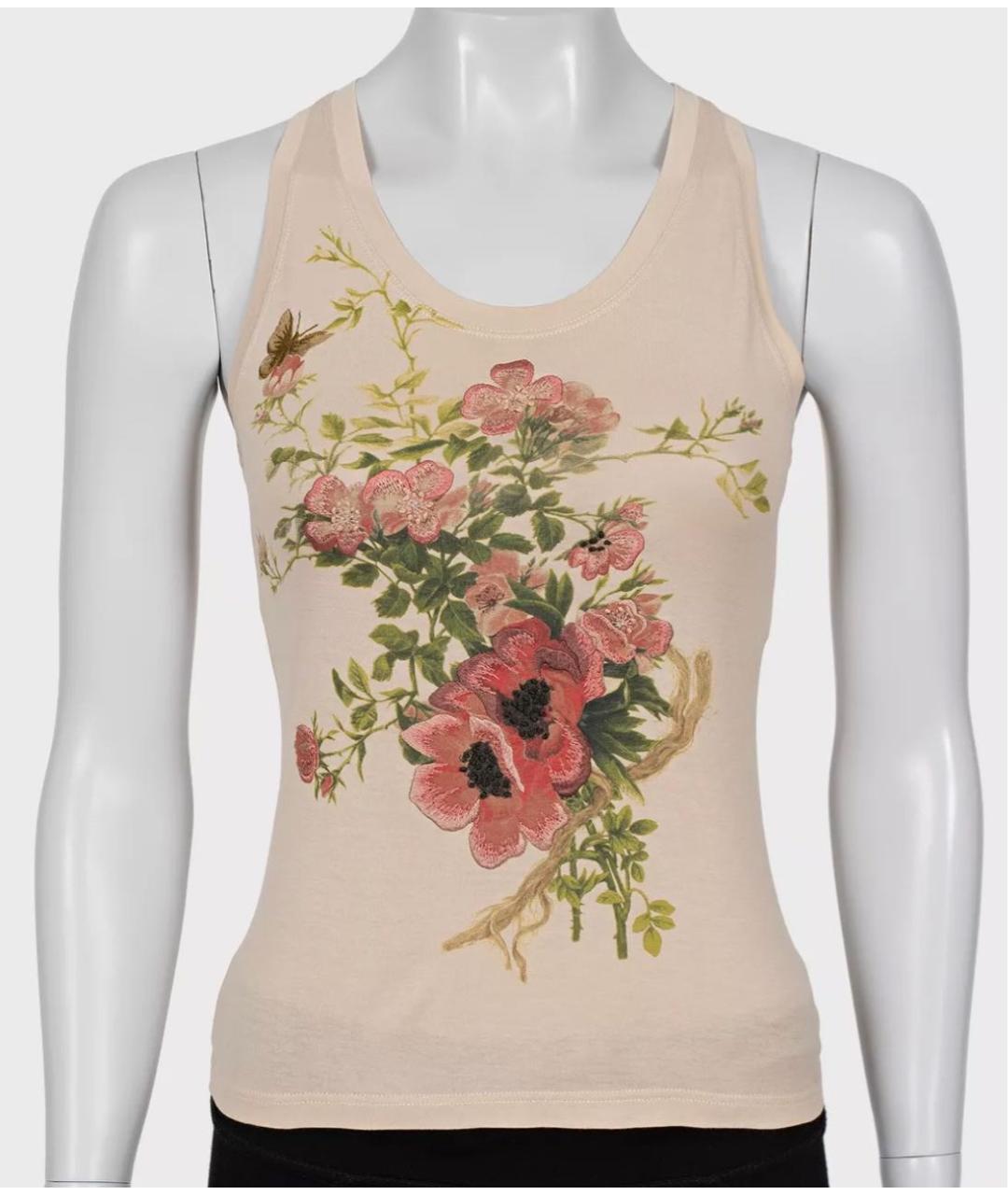 CHRISTIAN DIOR Оранжевая хлопковая майка, фото 9