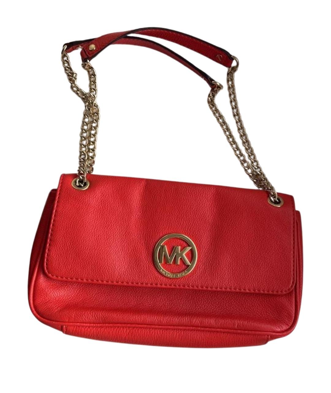 MICHAEL KORS Красная кожаная сумка через плечо, фото 1