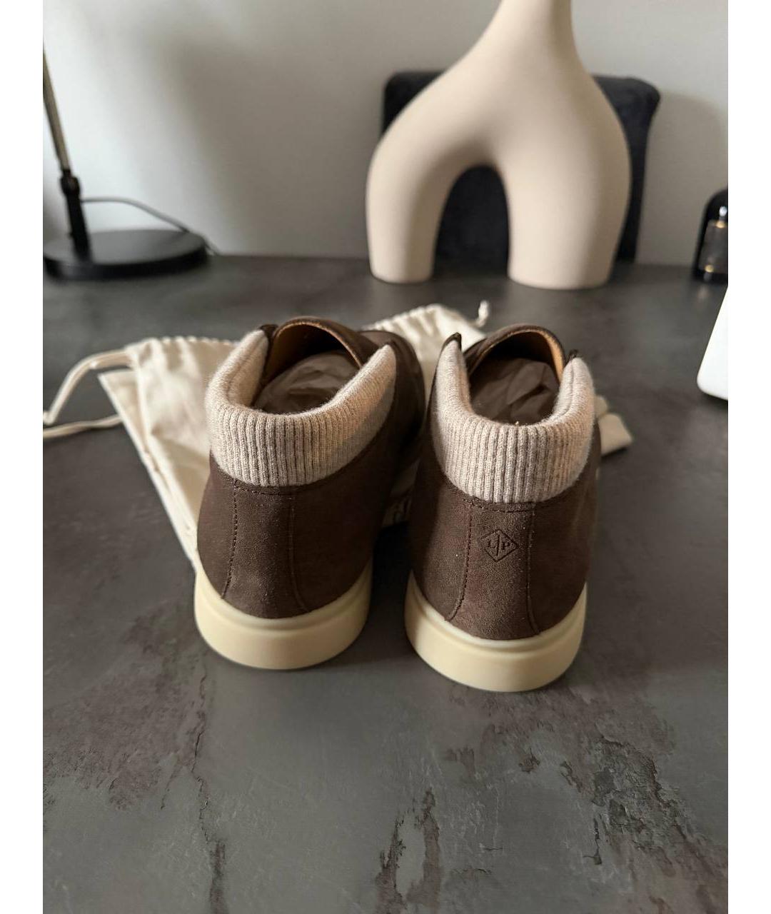 LORO PIANA Коричневые замшевые лоферы, фото 4