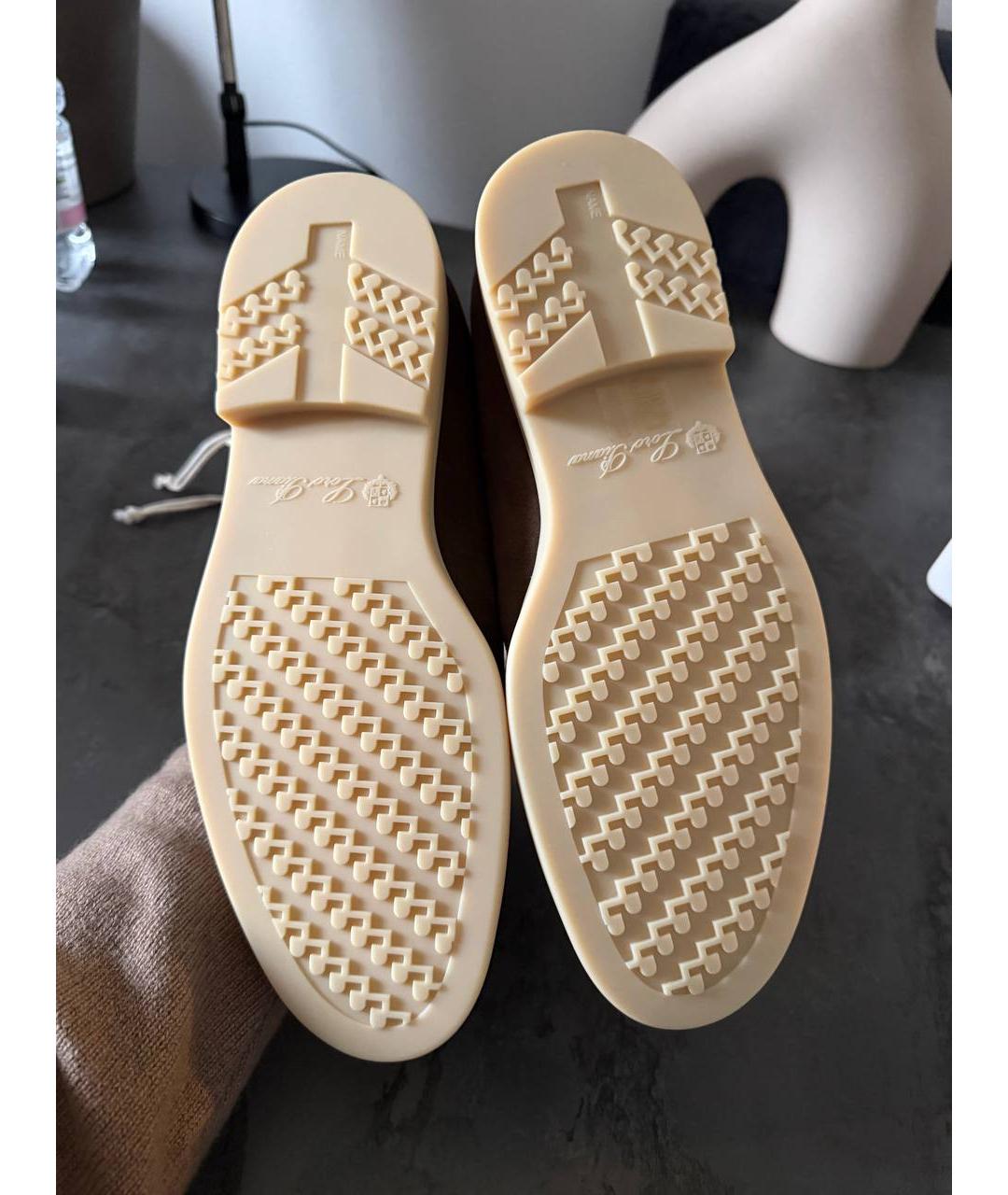 LORO PIANA Коричневые замшевые лоферы, фото 5