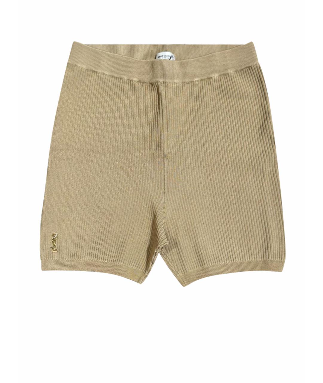 SAINT LAURENT Бежевые вискозные леггинсы и велосипедки, фото 1