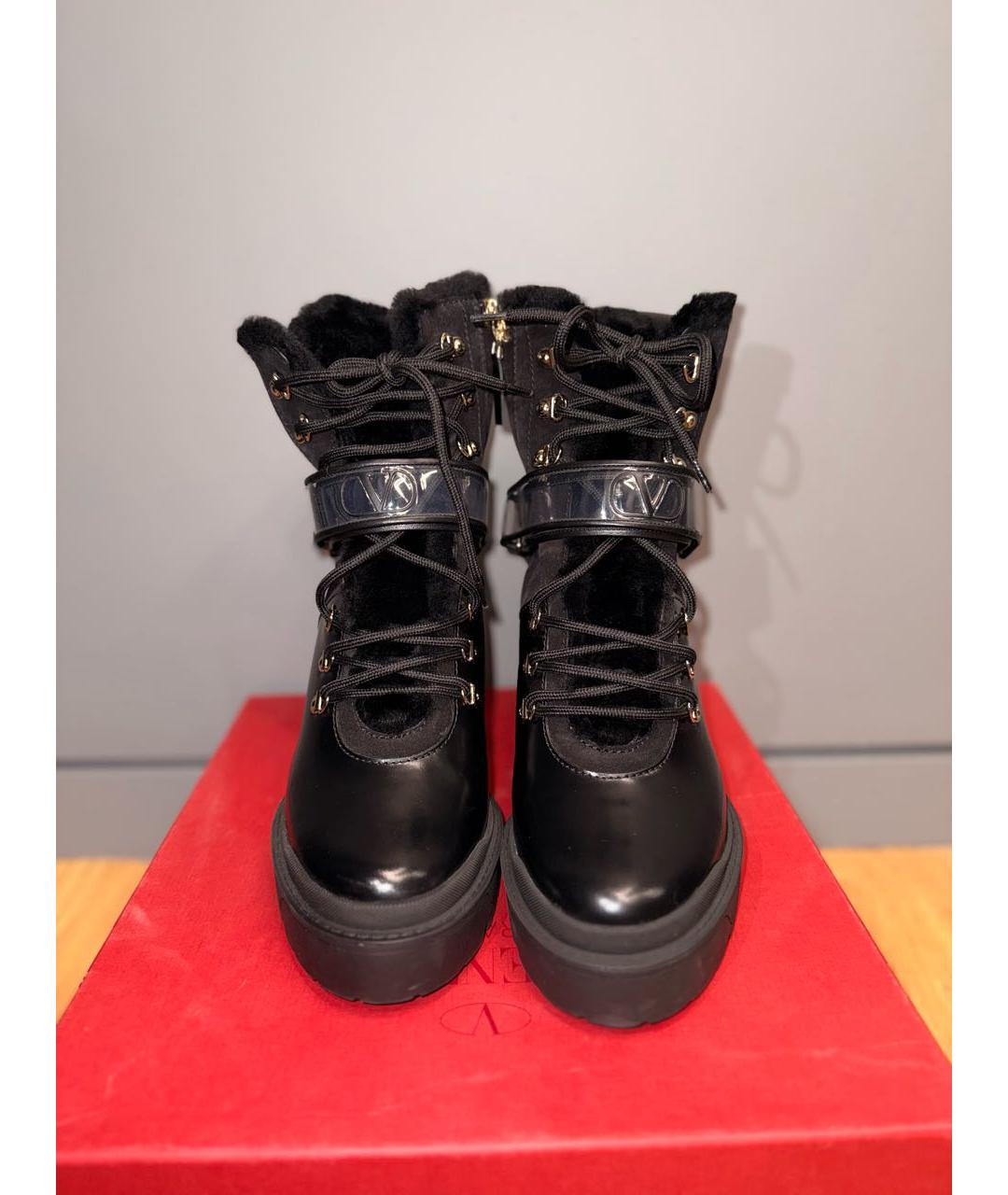VALENTINO Черные кожаные ботинки, фото 3