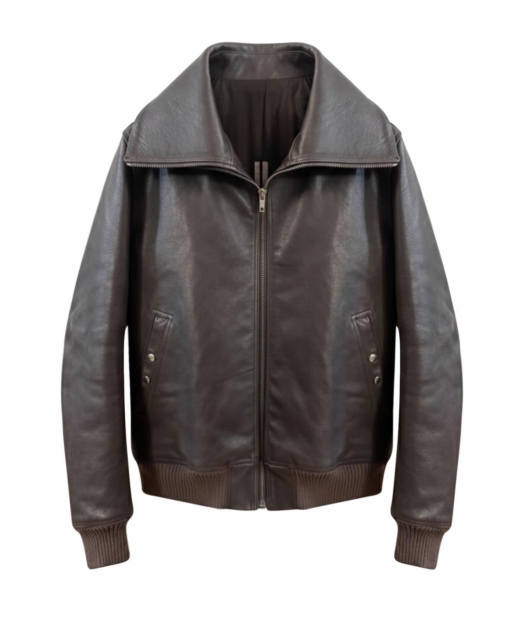 RICK OWENS Серая кожаная куртка, фото 1