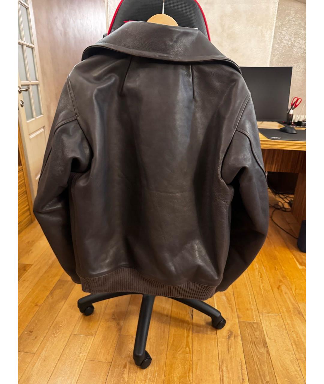 RICK OWENS Серая кожаная куртка, фото 2