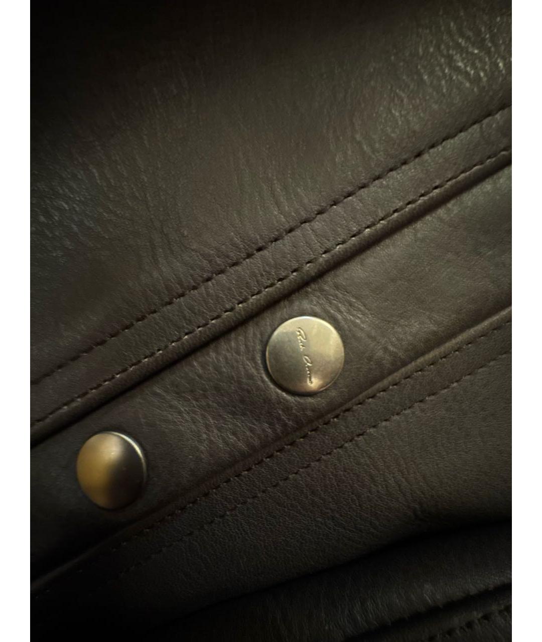 RICK OWENS Серая кожаная куртка, фото 4