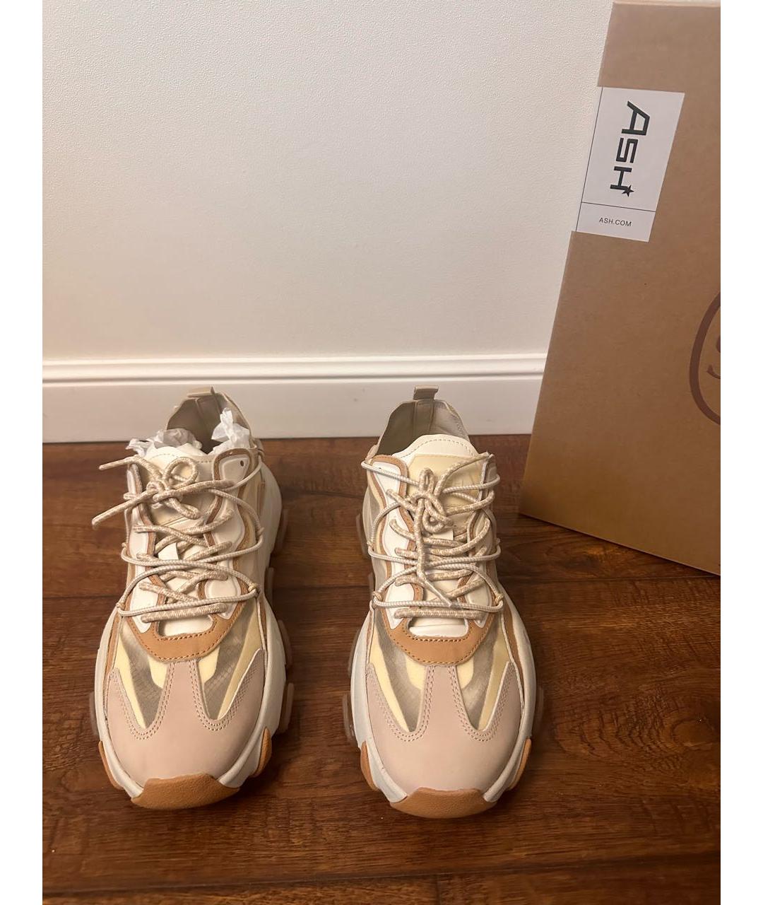ASH Бежевые текстильные кроссовки, фото 3