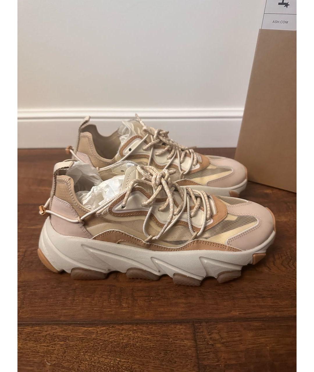 ASH Бежевые текстильные кроссовки, фото 2