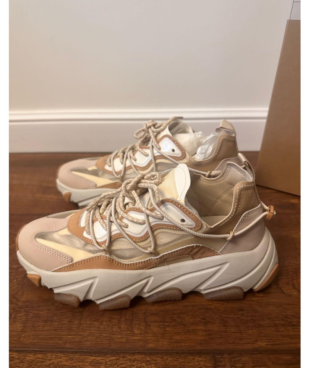 ASH Бежевые текстильные кроссовки, фото 5