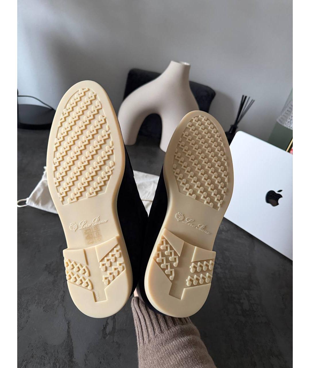 LORO PIANA Синие замшевые лоферы, фото 5