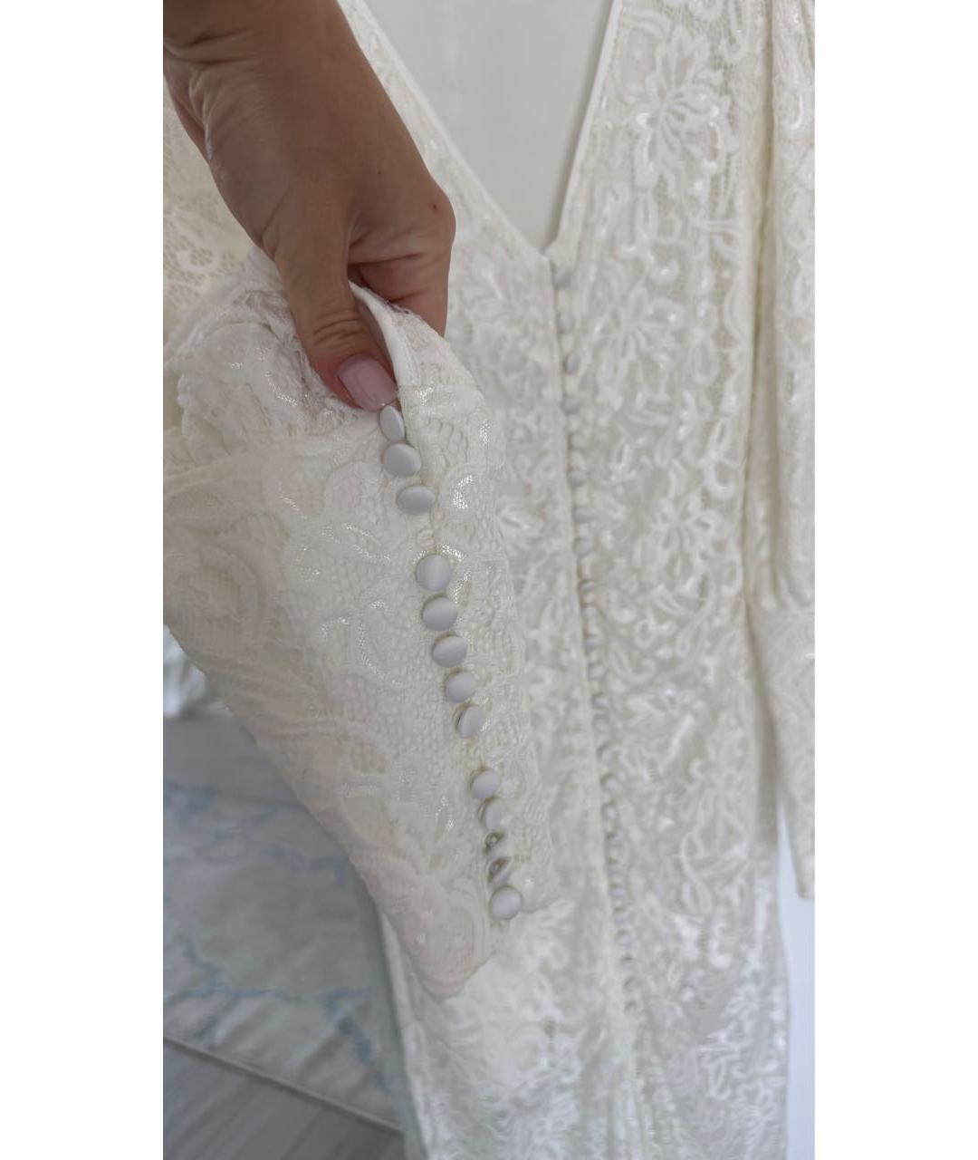 ROTATE Белое полиэстеровое вечернее платье, фото 6