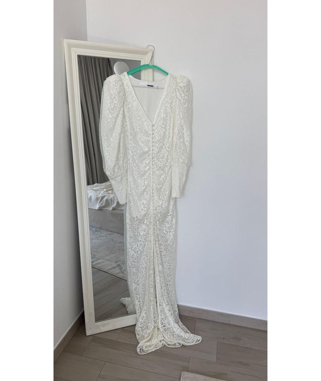 ROTATE Белое полиэстеровое вечернее платье, фото 9