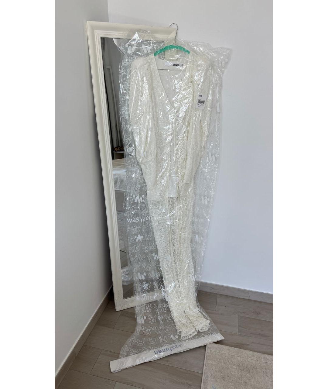 ROTATE Белое полиэстеровое вечернее платье, фото 8