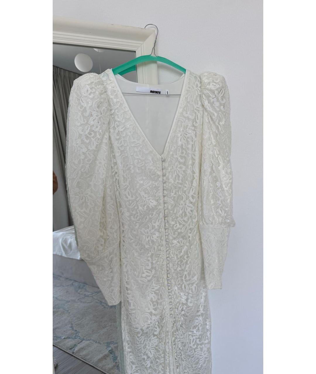 ROTATE Белое полиэстеровое вечернее платье, фото 3
