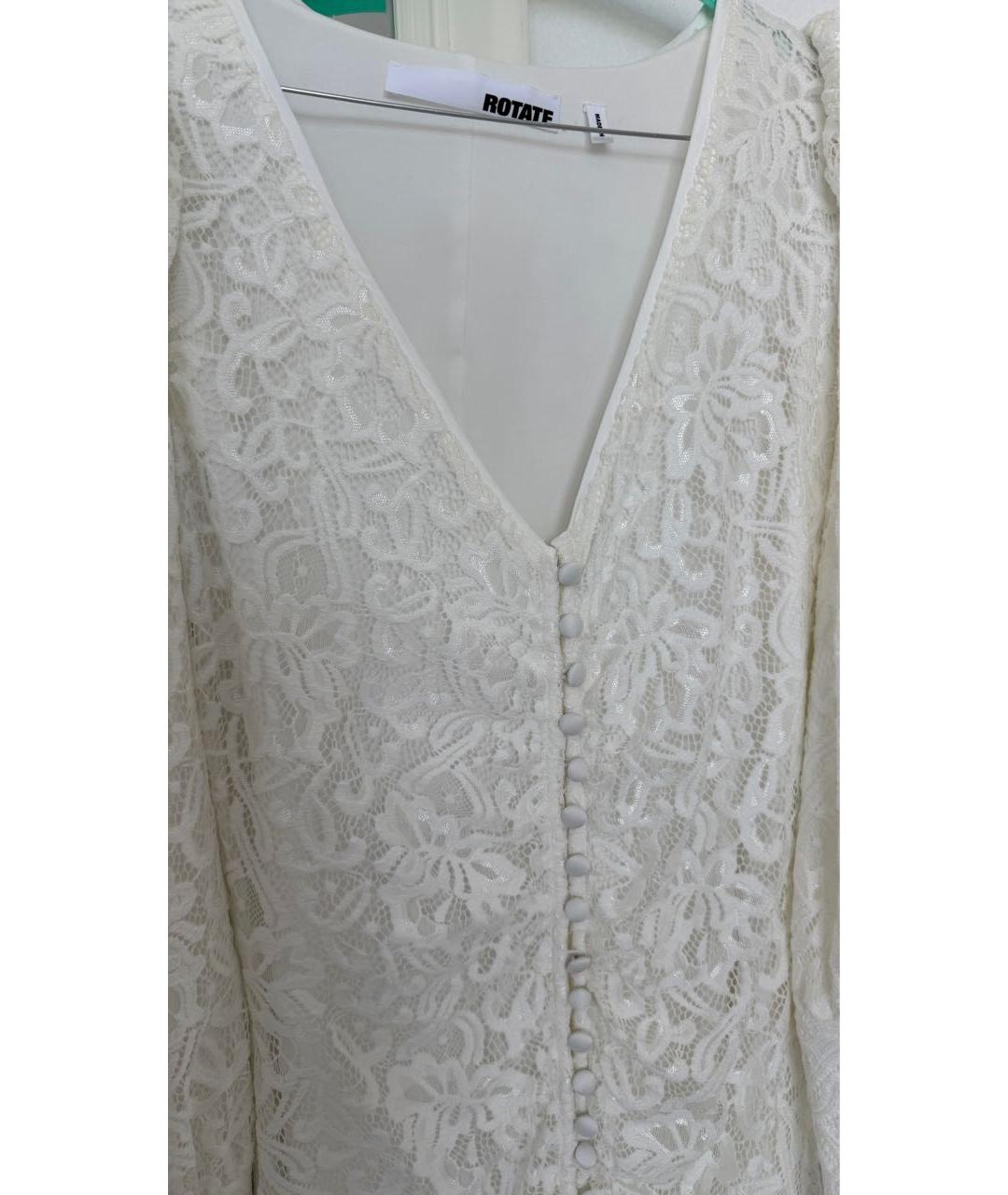 ROTATE Белое полиэстеровое вечернее платье, фото 5