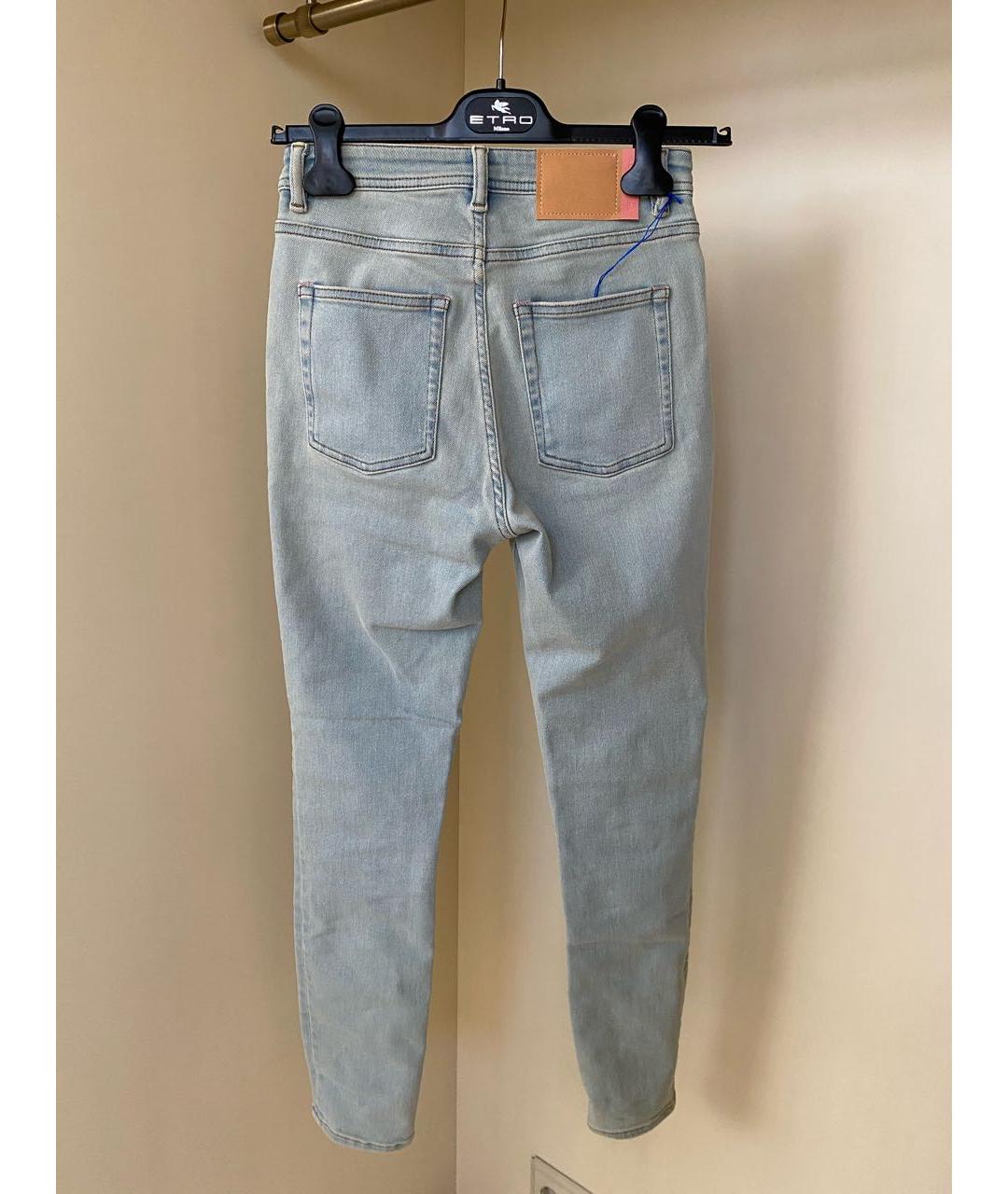 ACNE STUDIOS Голубые хлопко-полиэстеровые джинсы слим, фото 6