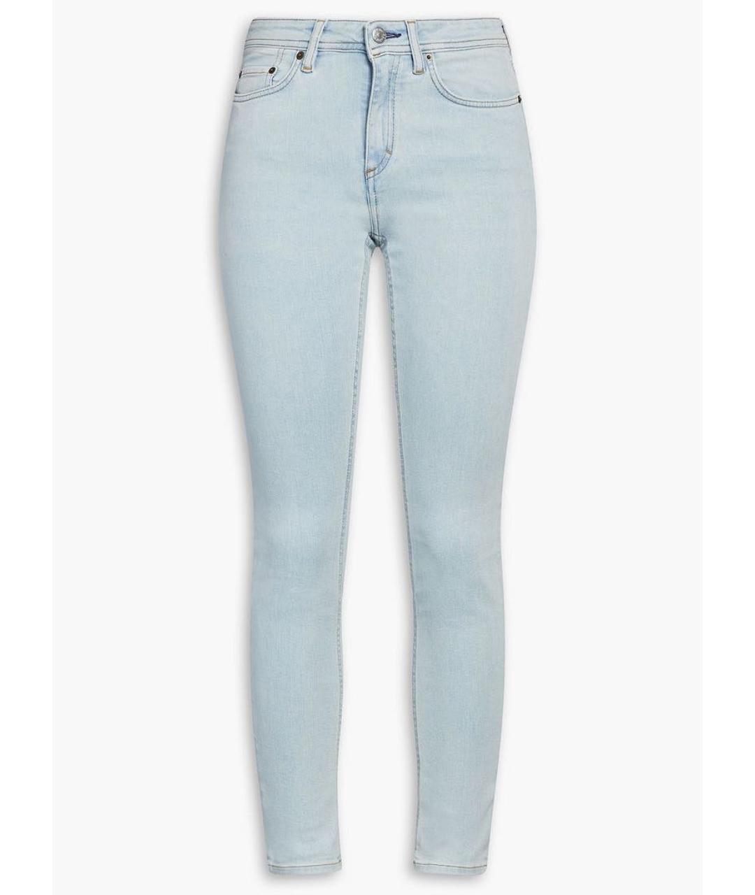 ACNE STUDIOS Голубые хлопко-полиэстеровые джинсы слим, фото 9