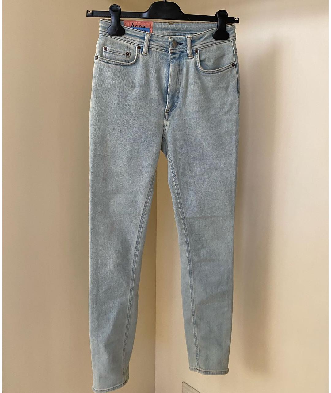 ACNE STUDIOS Голубые хлопко-полиэстеровые джинсы слим, фото 5