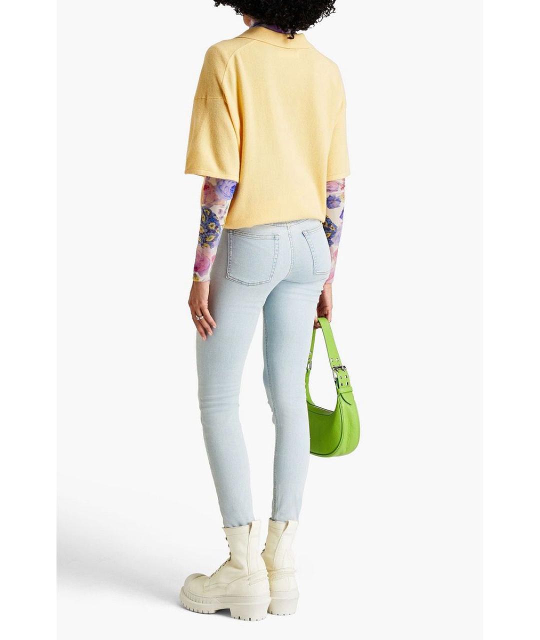 ACNE STUDIOS Голубые хлопко-полиэстеровые джинсы слим, фото 4