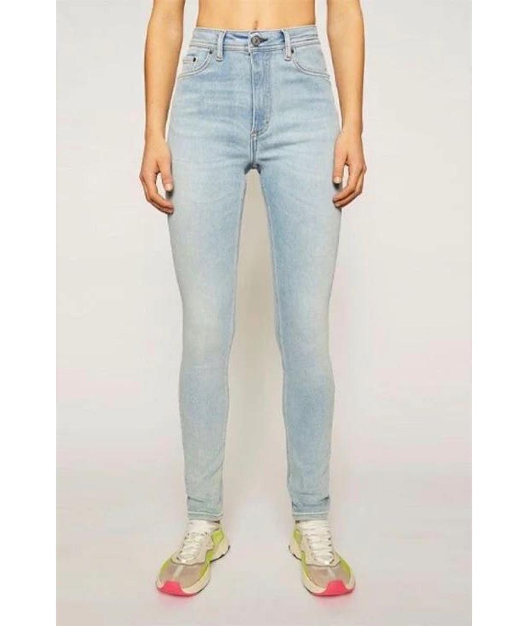 ACNE STUDIOS Голубые хлопко-полиэстеровые джинсы слим, фото 2