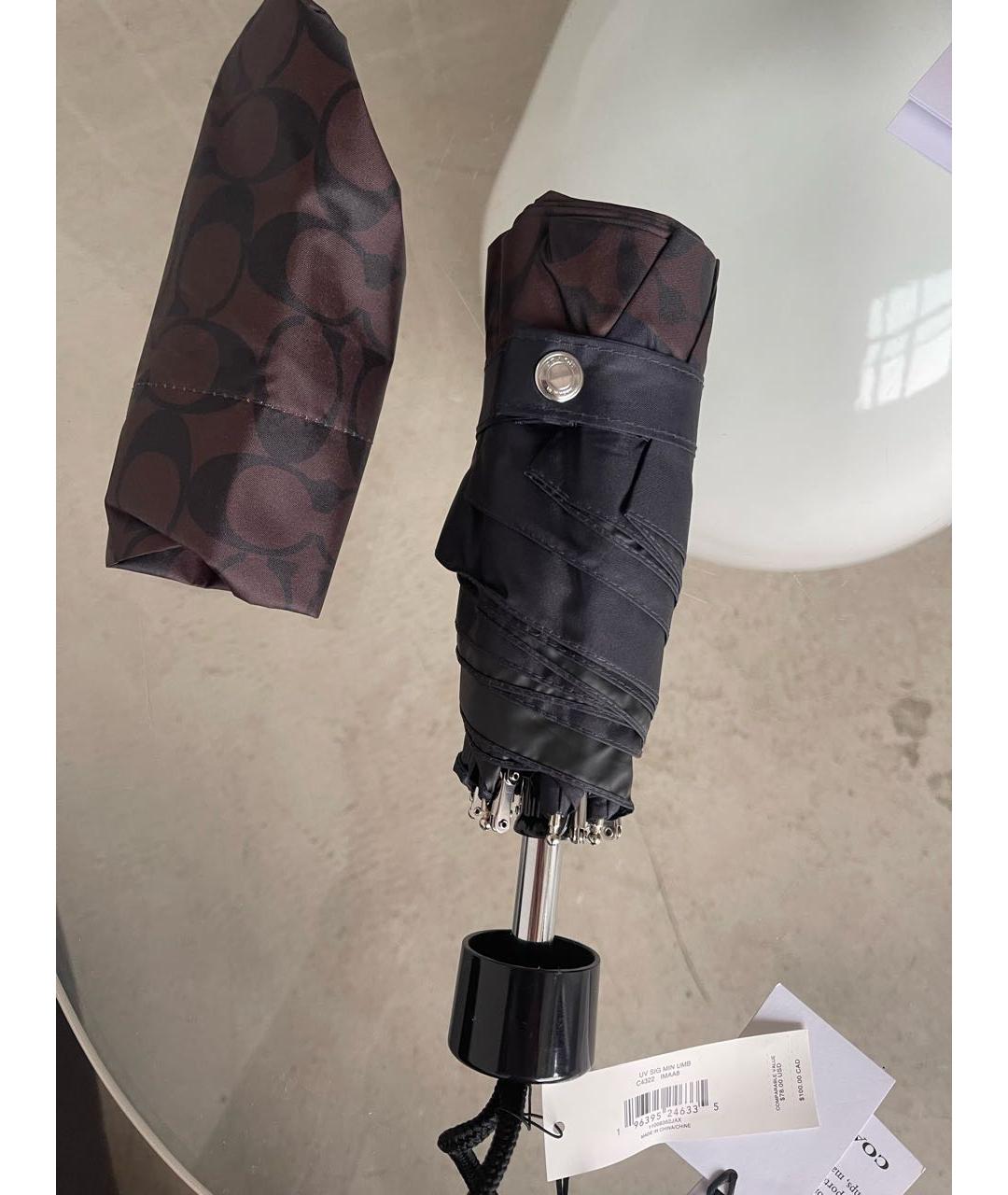 COACH Коричневый зонт, фото 2