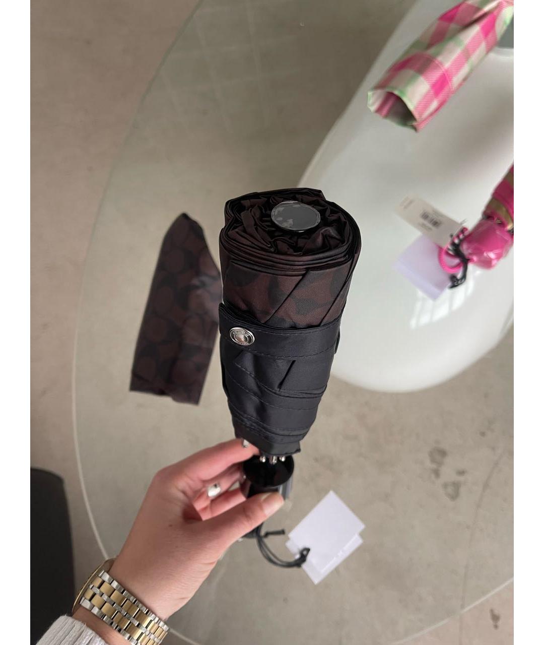 COACH Коричневый зонт, фото 5