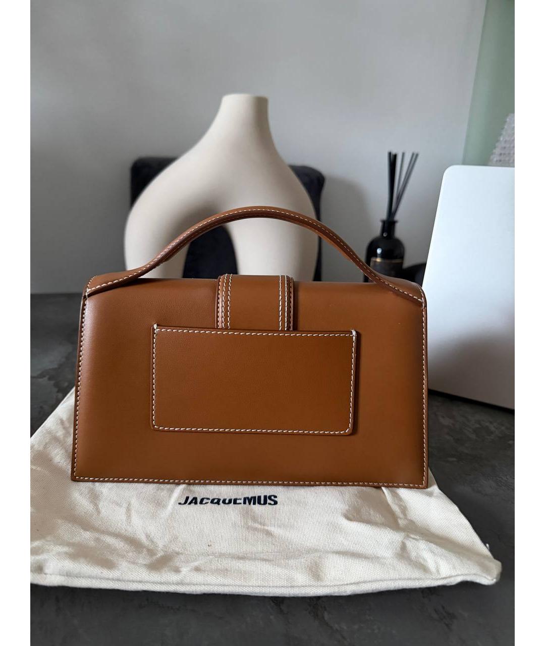 JACQUEMUS Коричневая кожаная сумка через плечо, фото 6