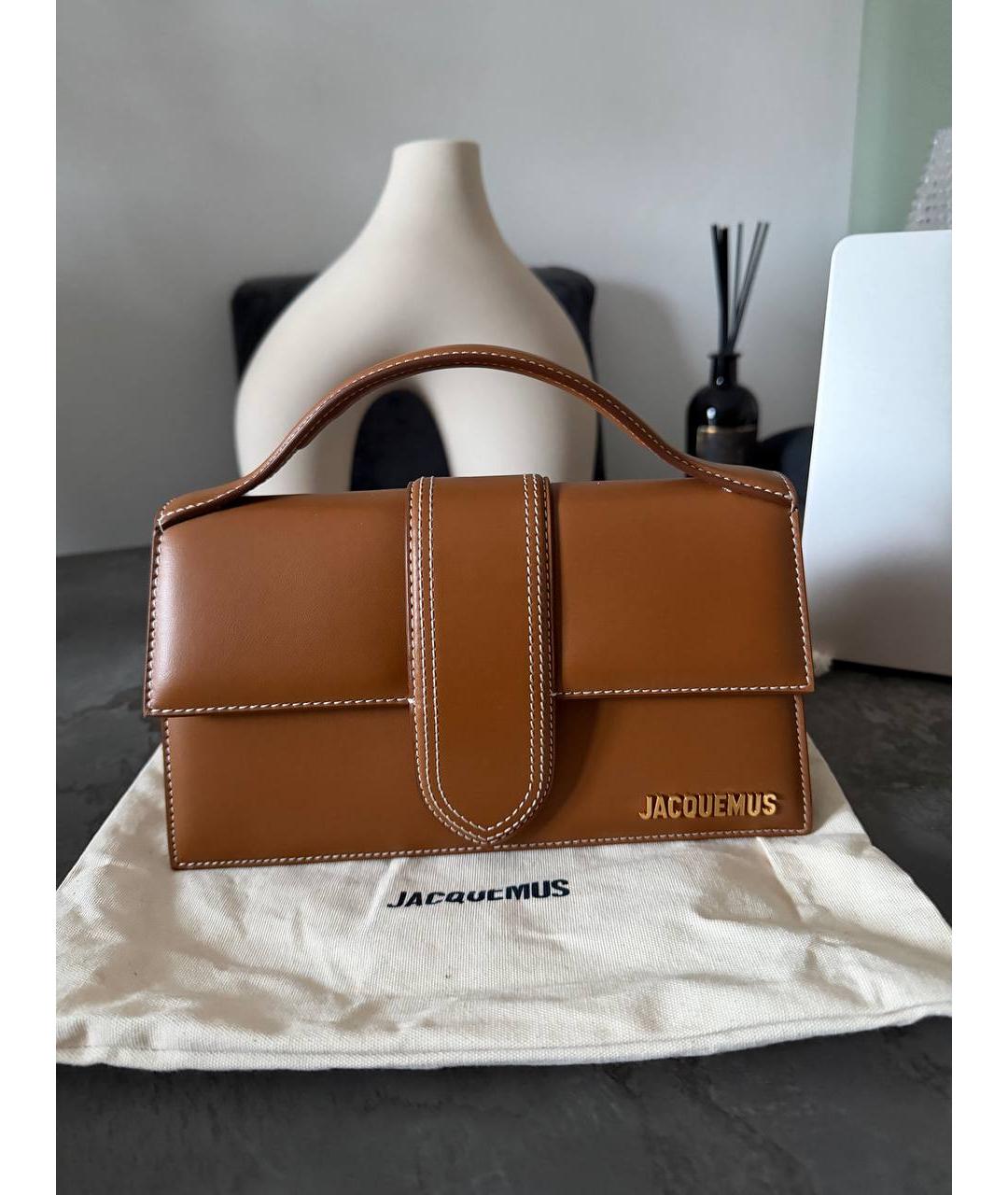 JACQUEMUS Коричневая кожаная сумка через плечо, фото 8