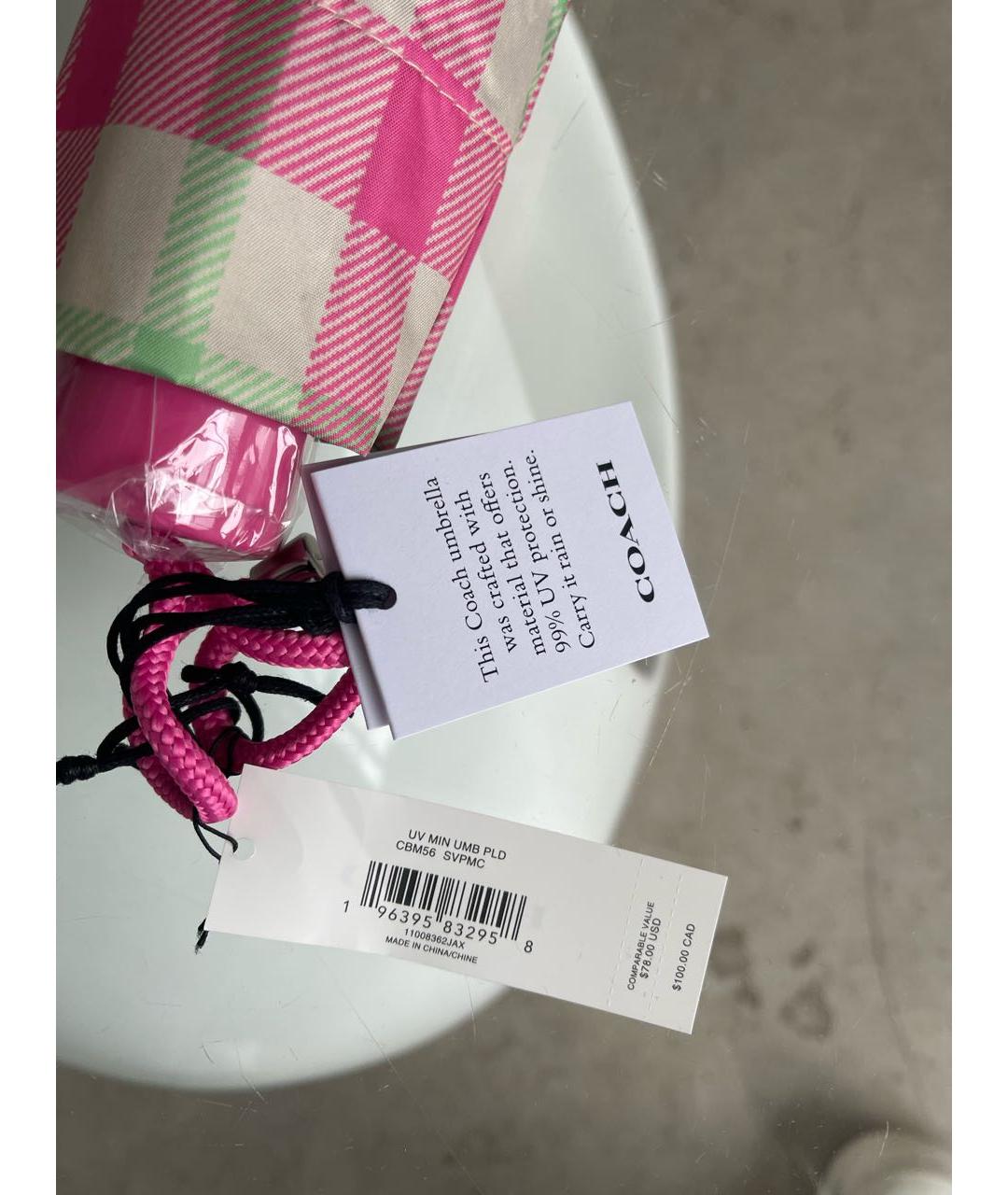 COACH Розовый зонт, фото 5